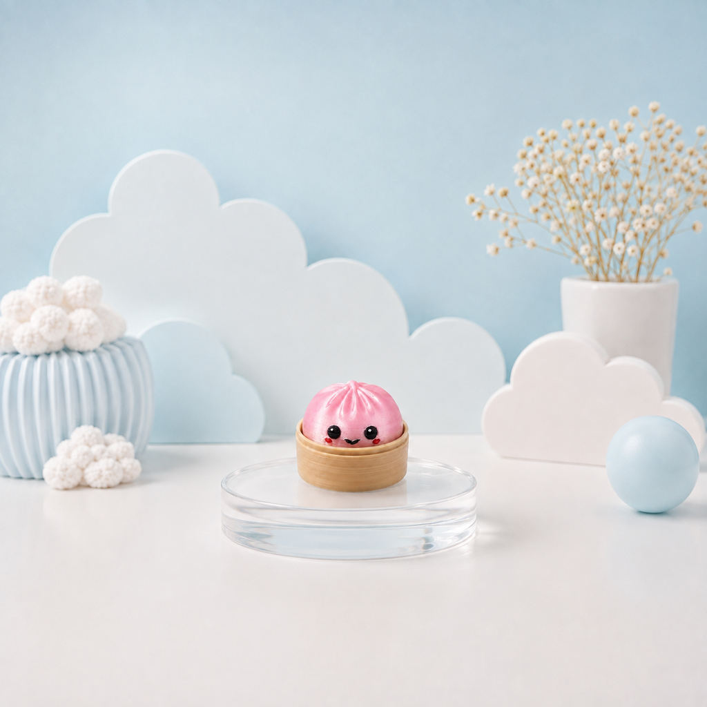 Pink Dumpling Clicker 3D printed fidget toy