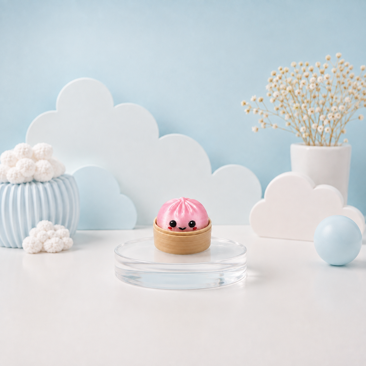 Pink Dumpling Clicker 3D printed fidget toy