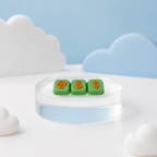 Green Modular Keyboard Clicker caps with Orange @, ampersand, and dollar symbols
